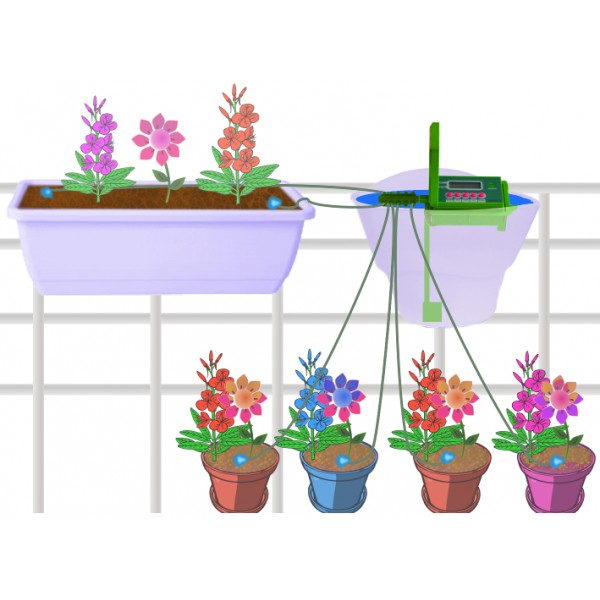 Arroseur programateur automatique plantes système de Kits d'arrosage d'irrigation  goutte à goutte à la maison Micro avec le contrôleur intelligent pour le  jardin, bonsaï utilisation d'intérieur